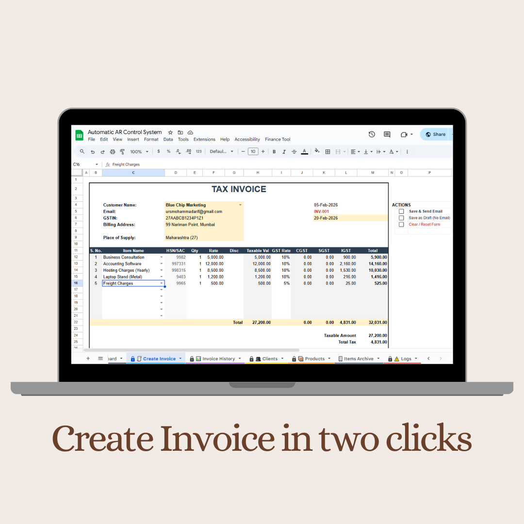 Invoice Creator Dashboard